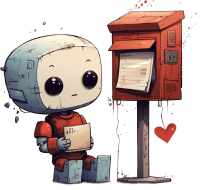 A Robot Next To a Mailbox